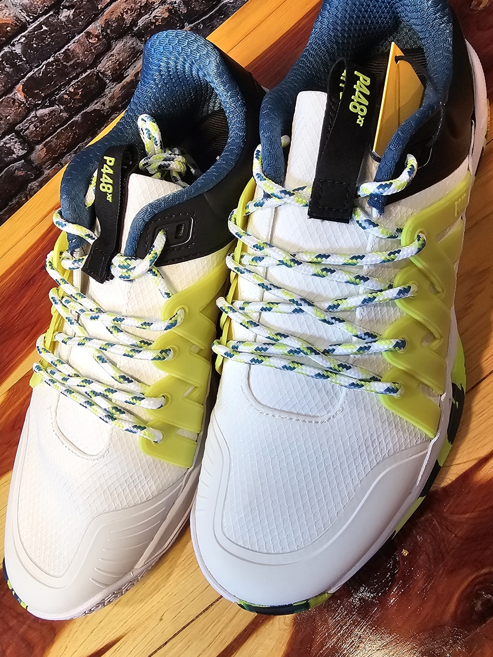 P448 Court Sneakers Women’s 9 EU 40 White Black Lime Vibram Sole NWT